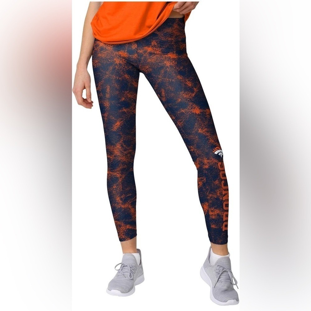 NFL Apparel Official Women's Denver Broncos Leggings, Blue/Orange, Large,‎ NWT